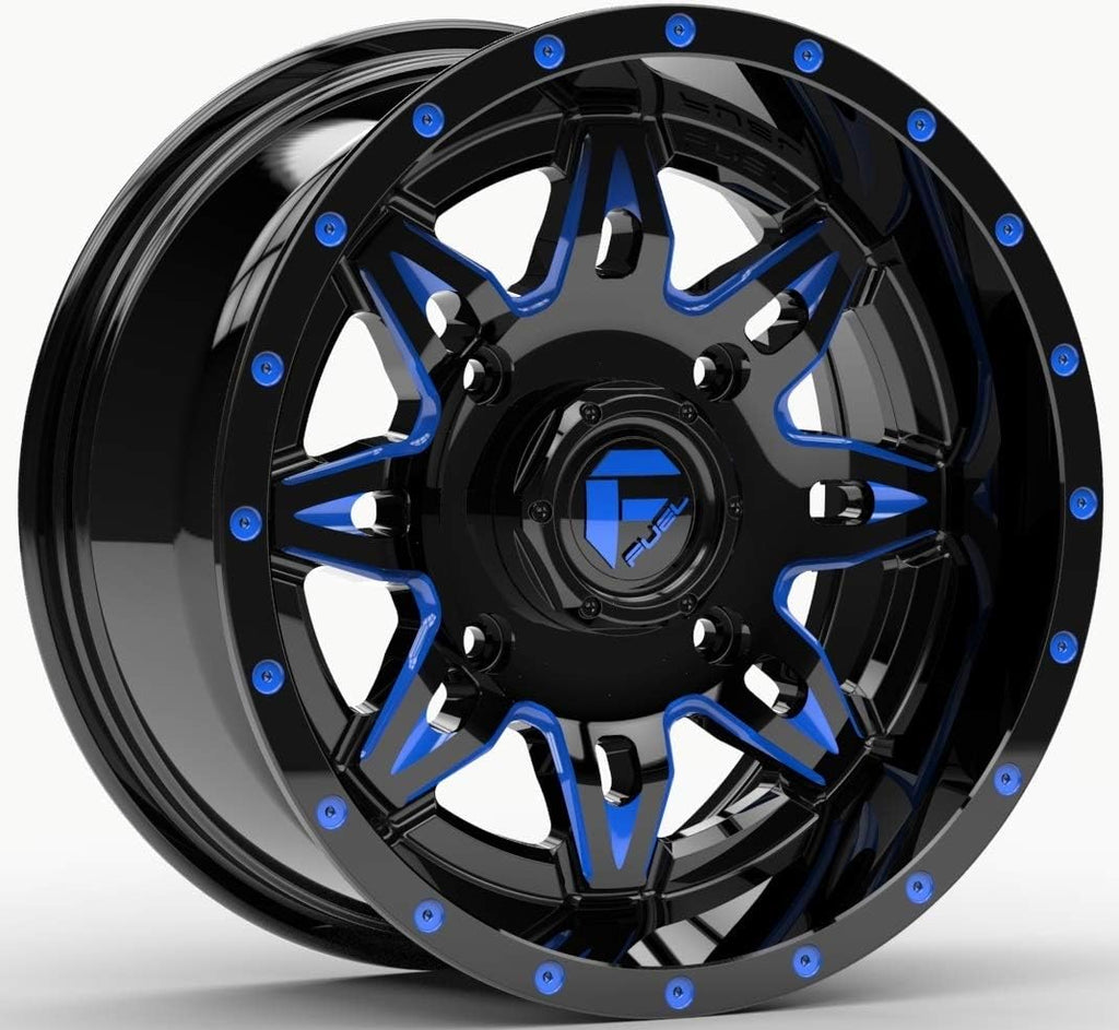 Fuel Lethal Blue 14 Wheels 32 Carnivore Tires with Lug Kit A498410