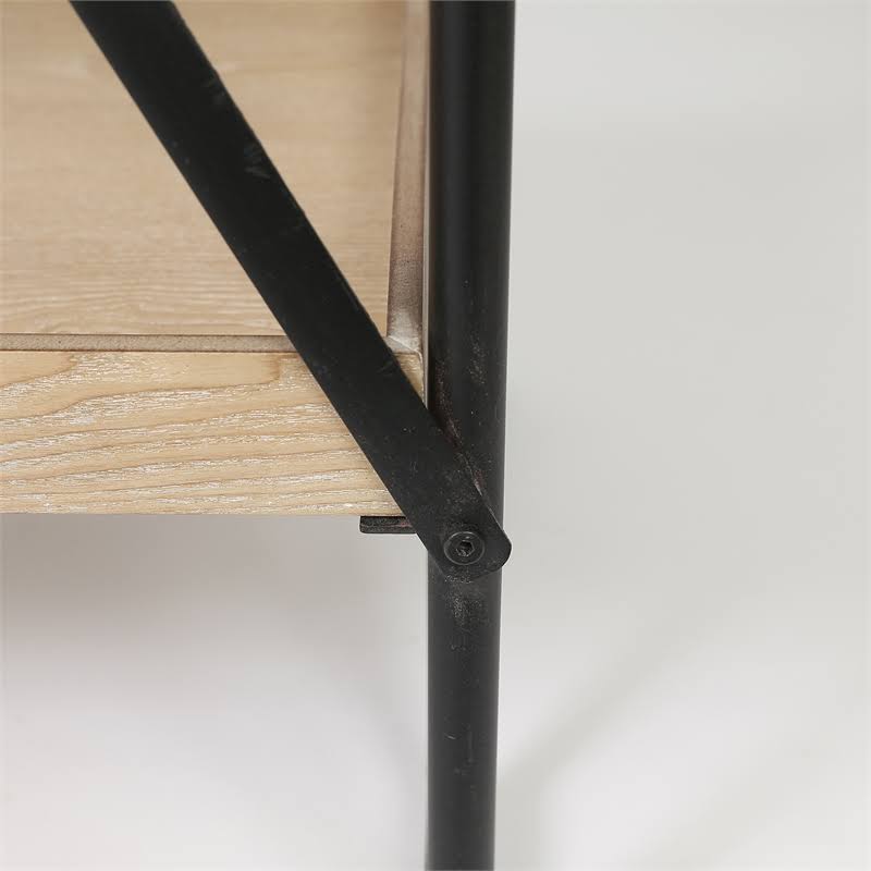 63in. H Wood and Metal Etagere Bookcase C901