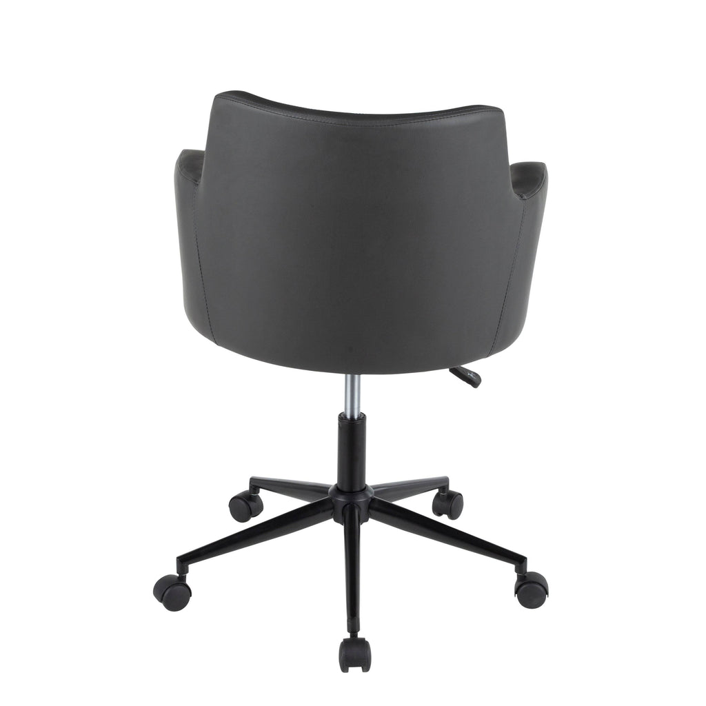 Grey Faux Leather Office Chair H9746