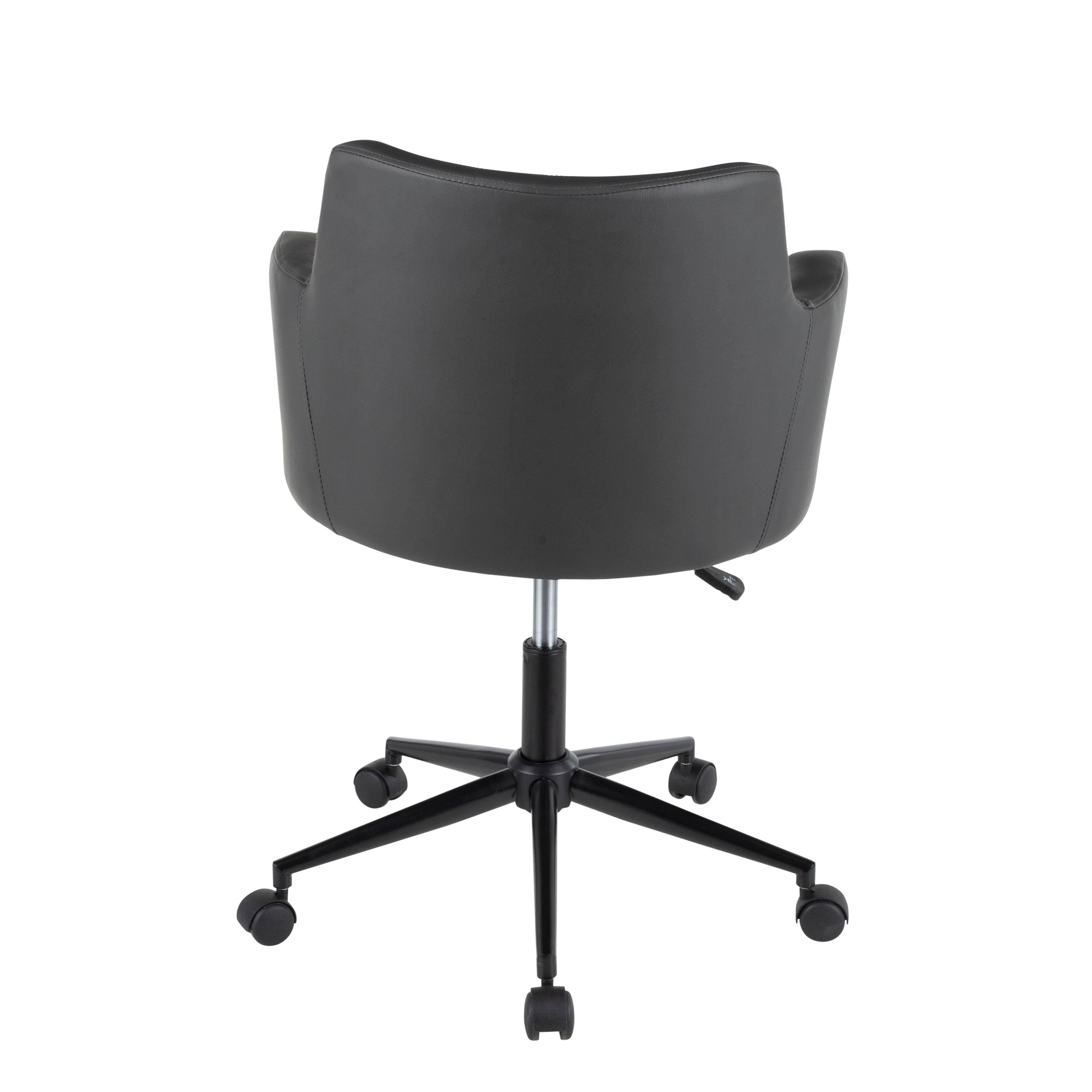 Grey Faux Leather Office Chair H9746