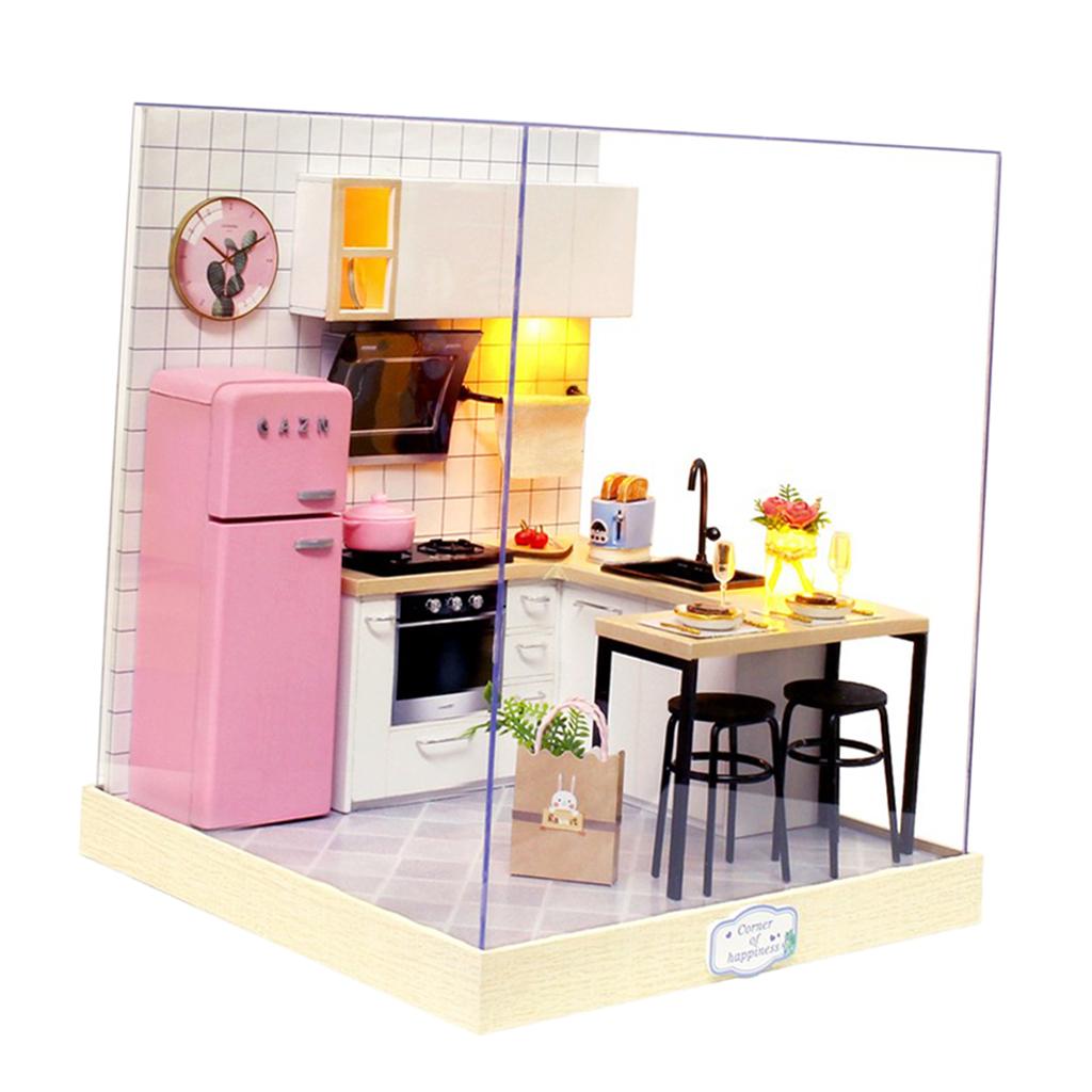 1:24 Wooden Dollhouse with Furniture Case G980454