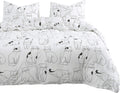 White 100% Cotton Twin Size Duvet Cover Set with Zipper Closure L523