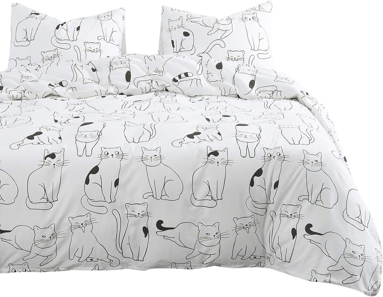 White 100% Cotton Twin Size Duvet Cover Set with Zipper Closure L523