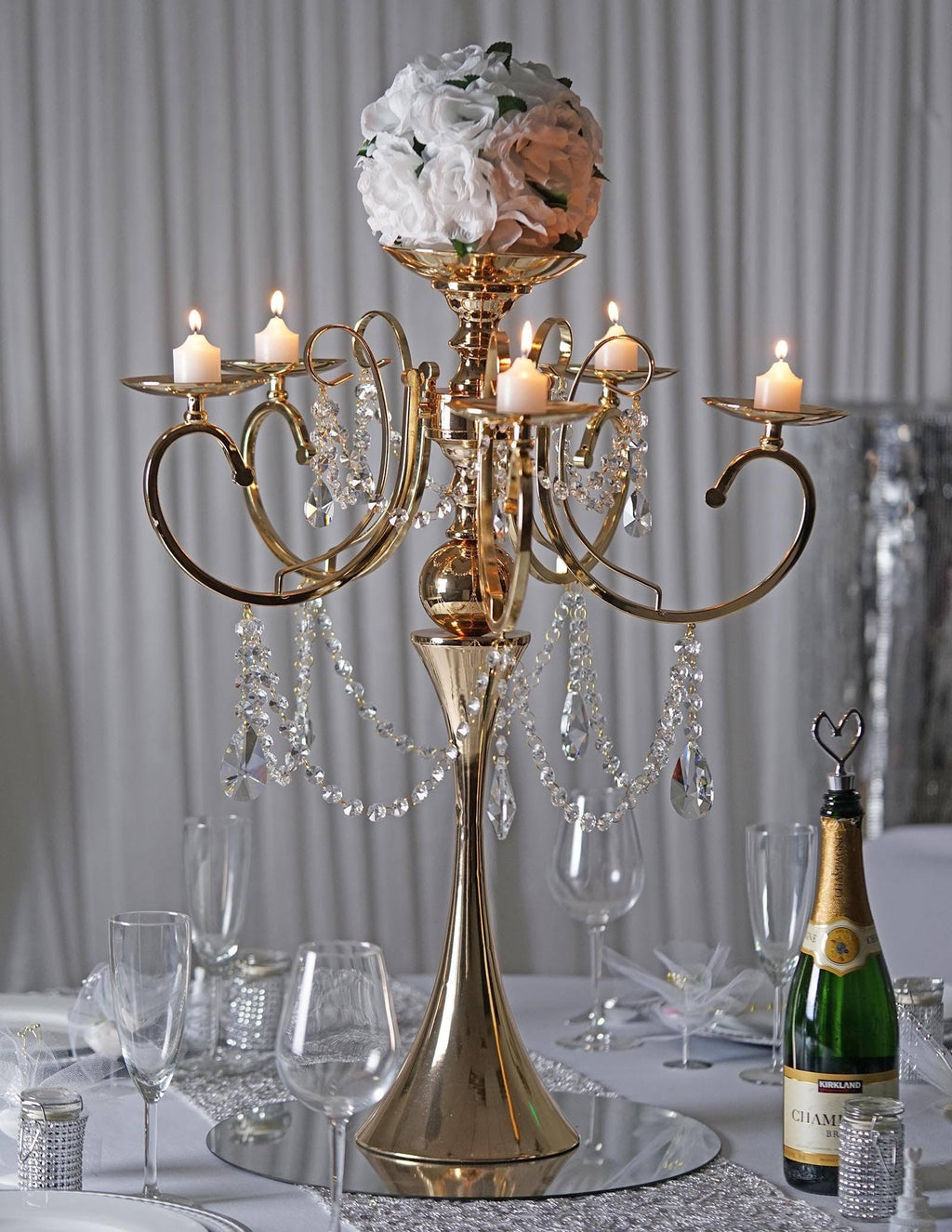 Gold Metal Candle Holder Candelabra T94056