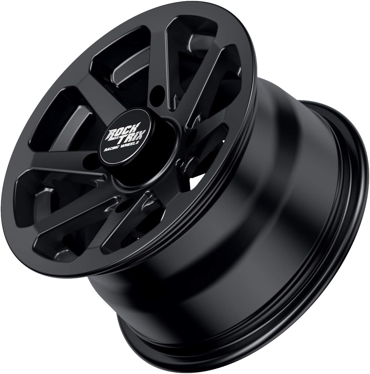12in Matte Black ATV Wheel Rim 4x137 5+2 Offset Single Pack of 2 B52001