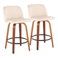 Cream Walnut Counter Stools, Set Of 2 E610628
