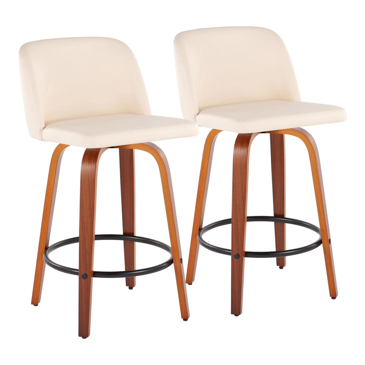 Cream Walnut Counter Stools, Set Of 2 E610628