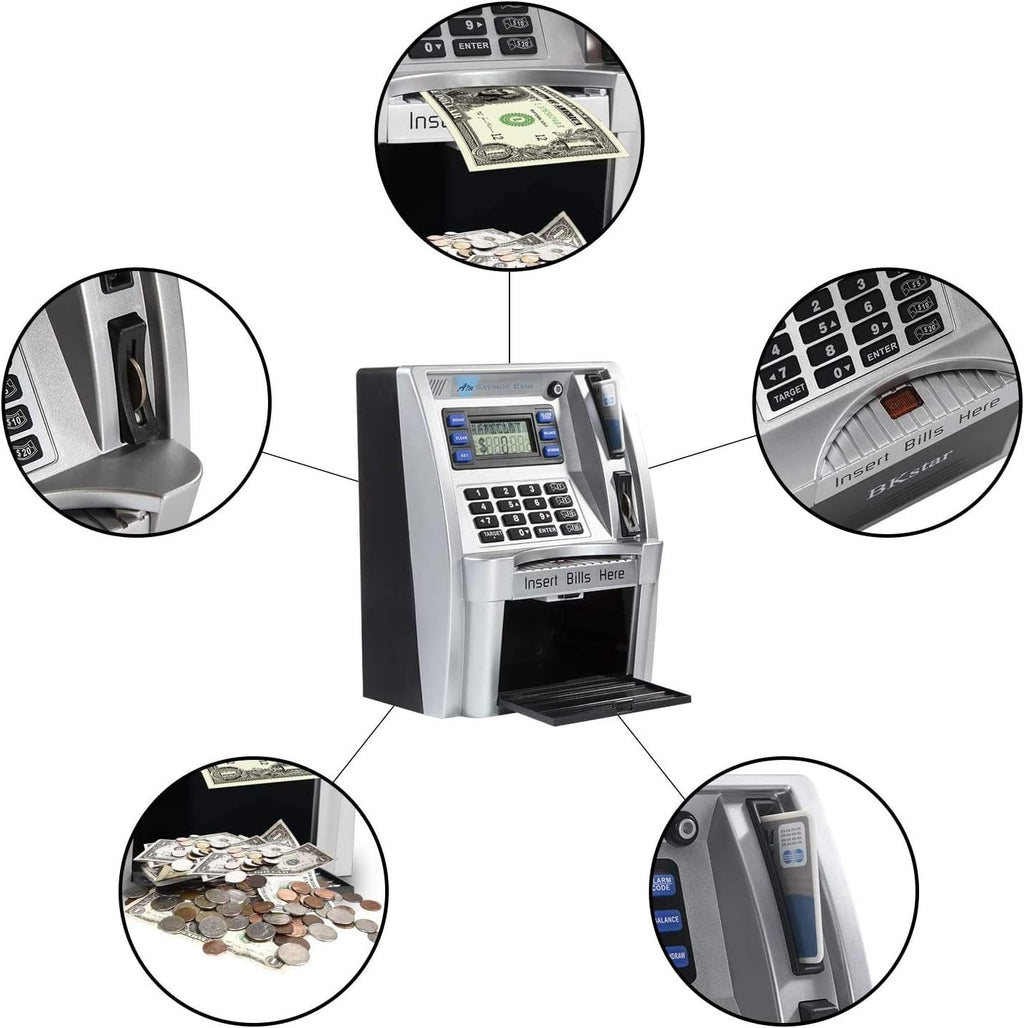 Pink ATM Piggy Bank with Balance Calculator N757894