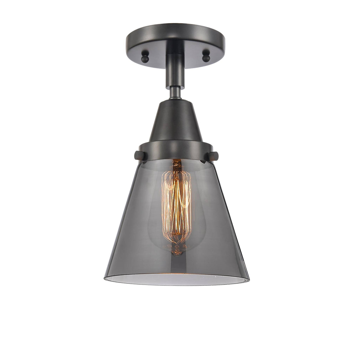 Small Cone 1 Light 6.25 inch Flush Mount in Brushed Satin Nickel W992