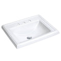 23x22 Drop in Bathroom Sink with 3 Holes Drilled White G4155