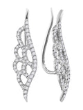 10kt White Gold Winged Climber Earrings X712
