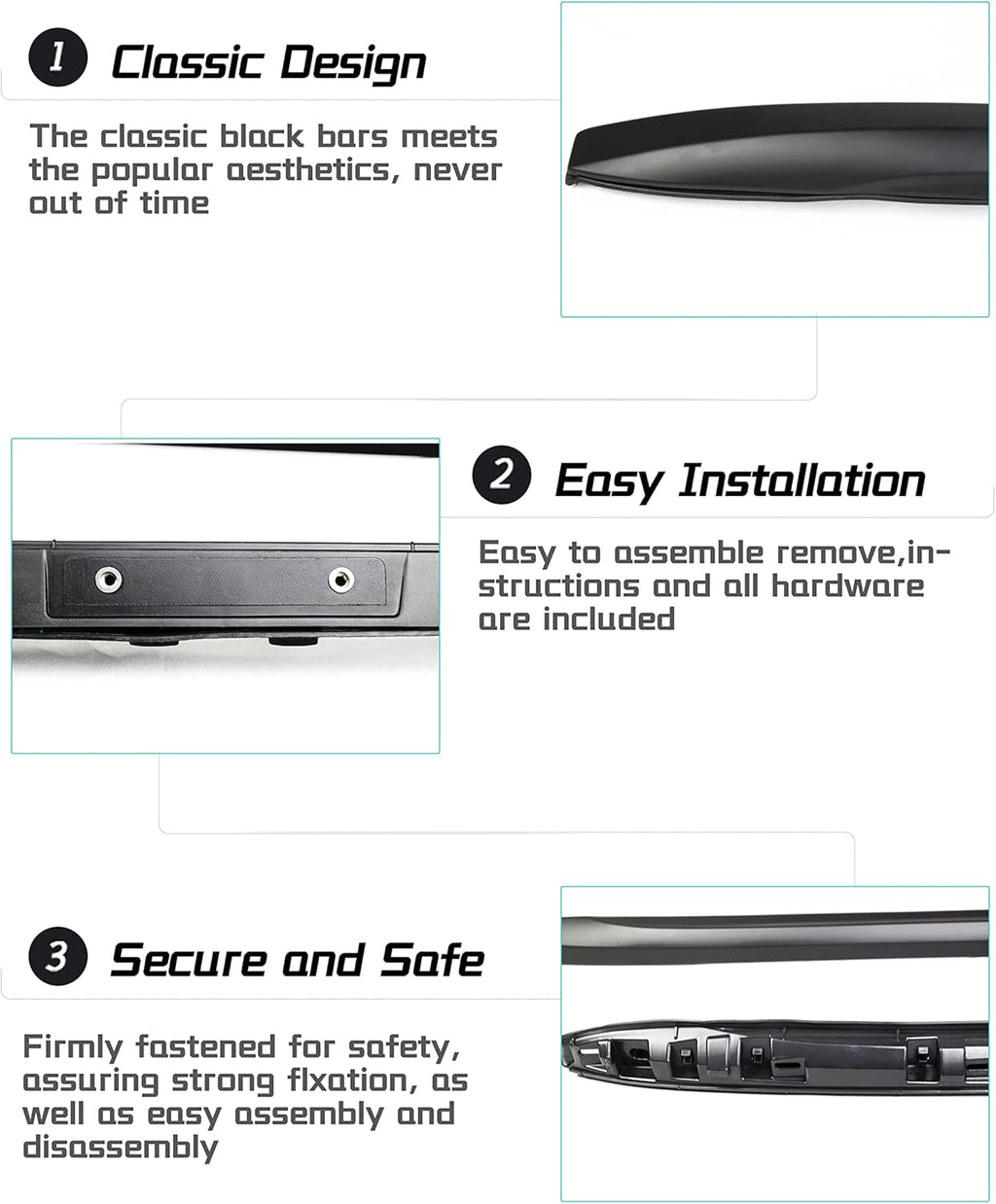 Black Roof Rack Cross Bars T178362