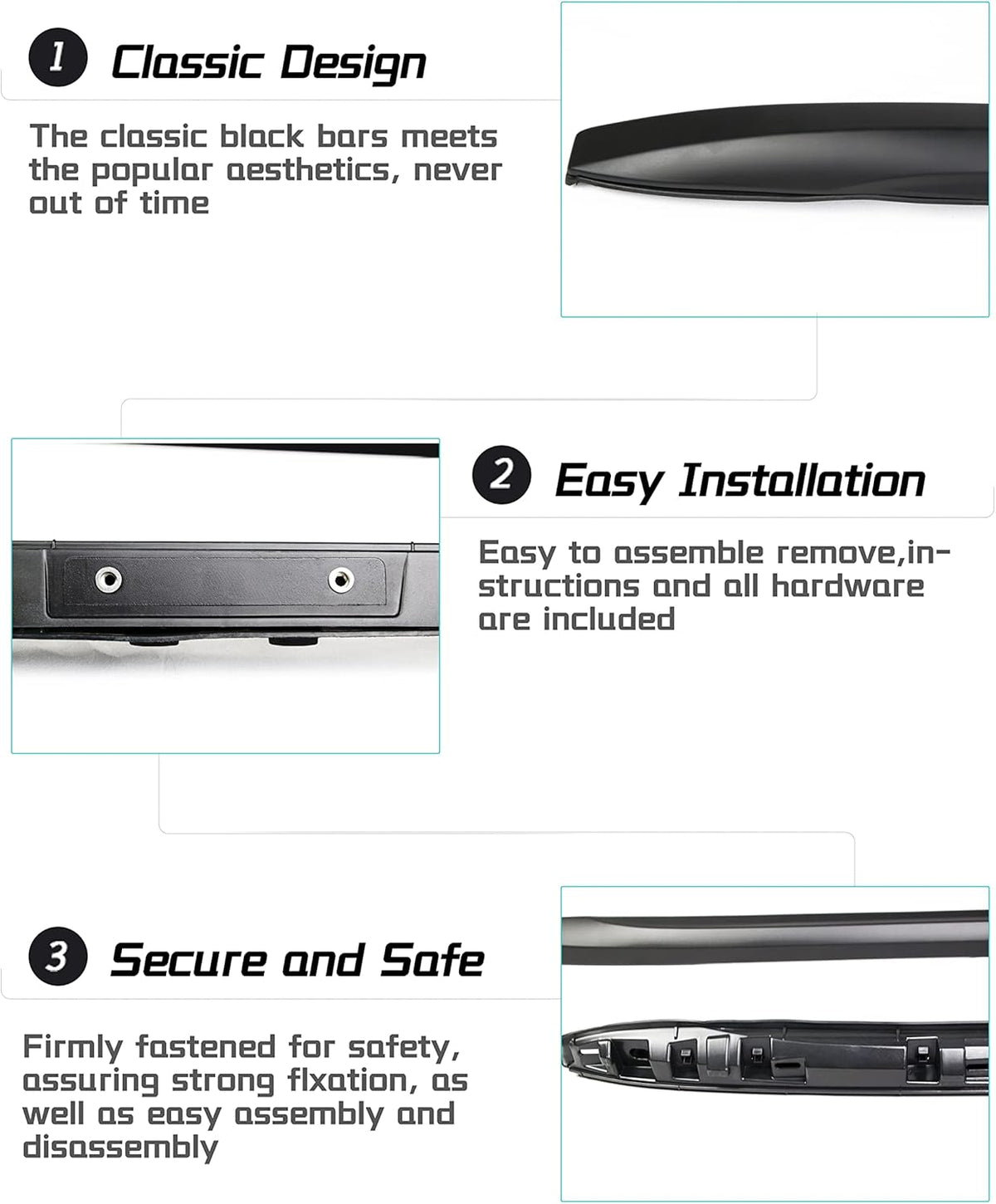 Black Roof Rack Cross Bars T178362