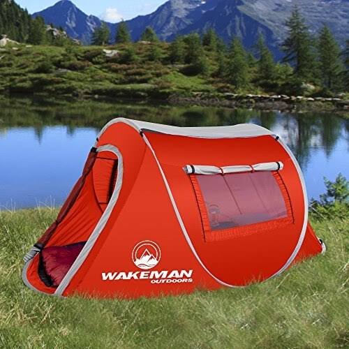 Pop-Up 2 Person Water Resistant Barrel Style Tent with Rain Fly and Carry Bag H70541