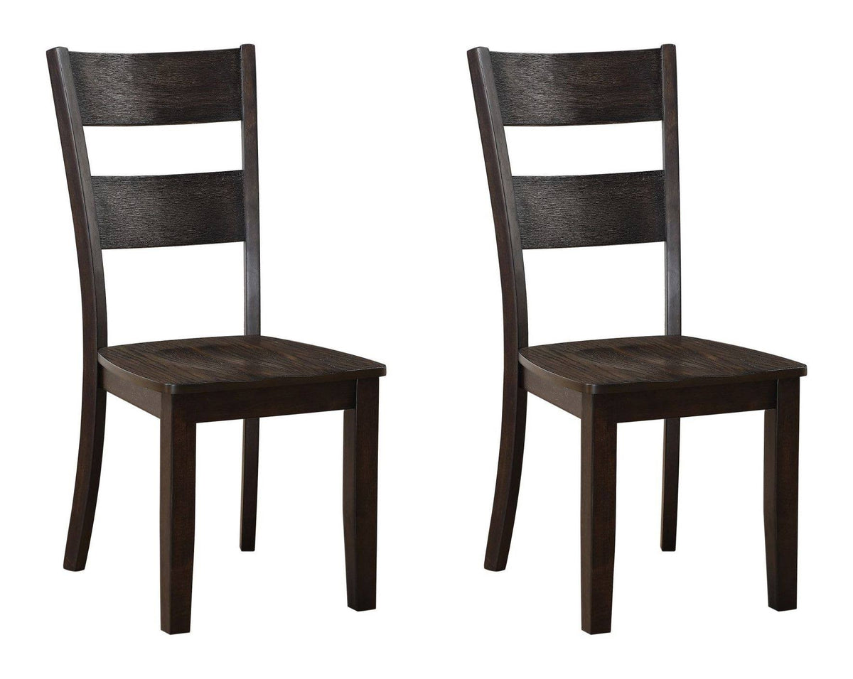 Brown Ladder Back Dining Side Chair Set of 2 I371431