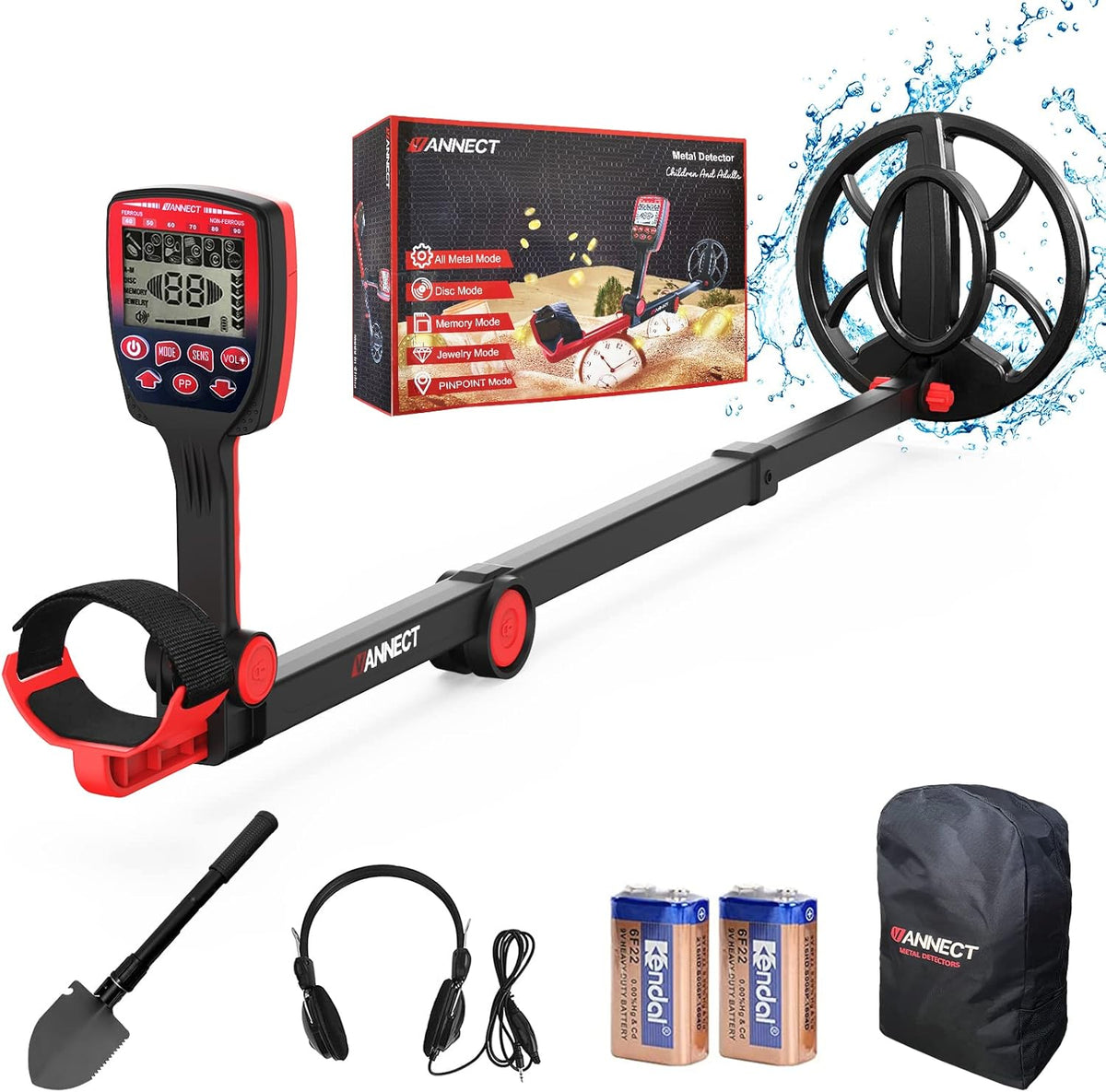 10'' Waterproof Metal Detector with Five Detection Modes V1675