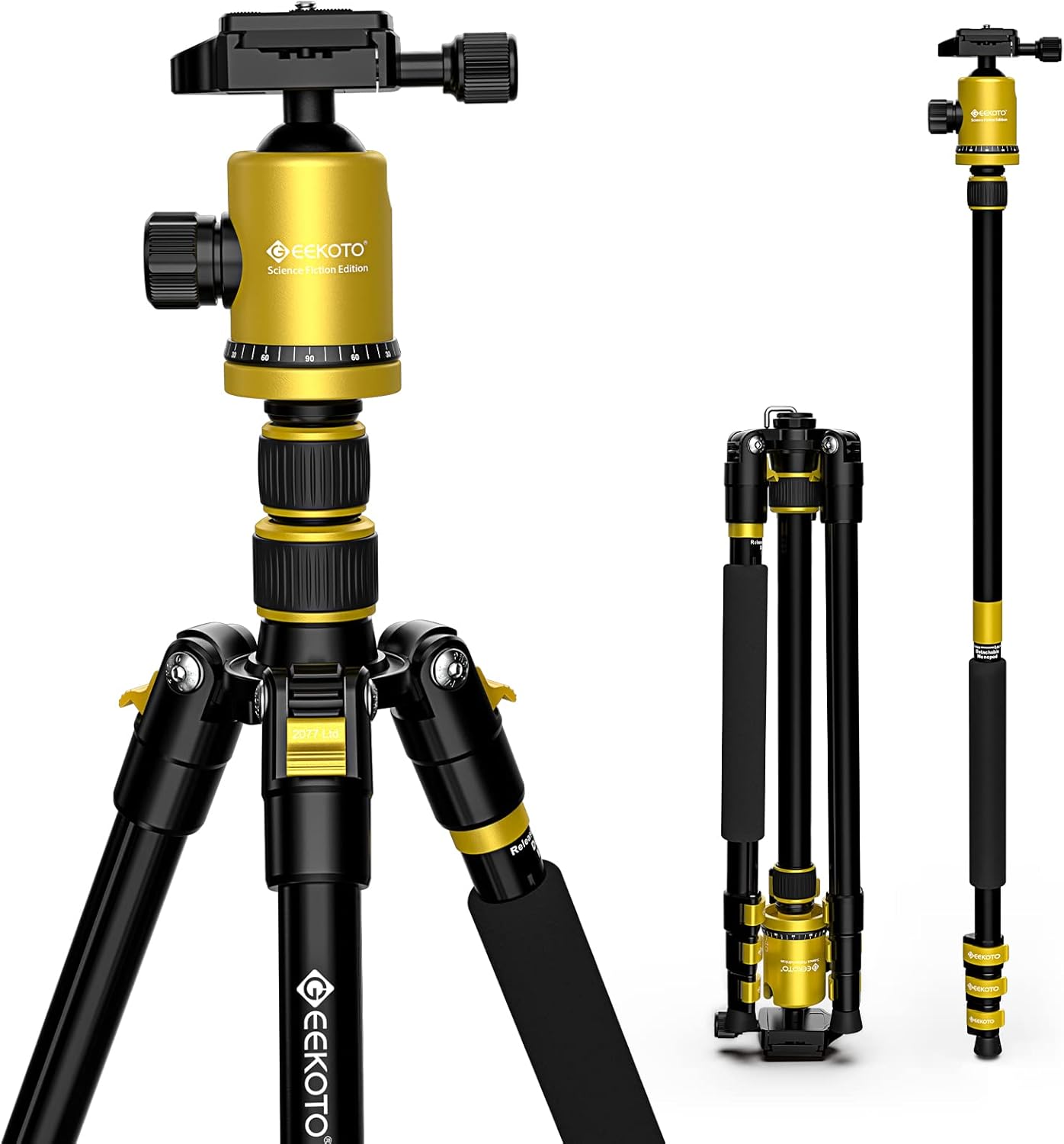 Yellow Compact Aluminum Tripod with 360 Degree Ball Head M6553