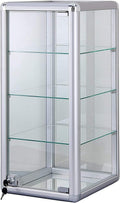 Counter Top Aluminum Frame Tempered Glass Display Showcase, 3 Shelves R577