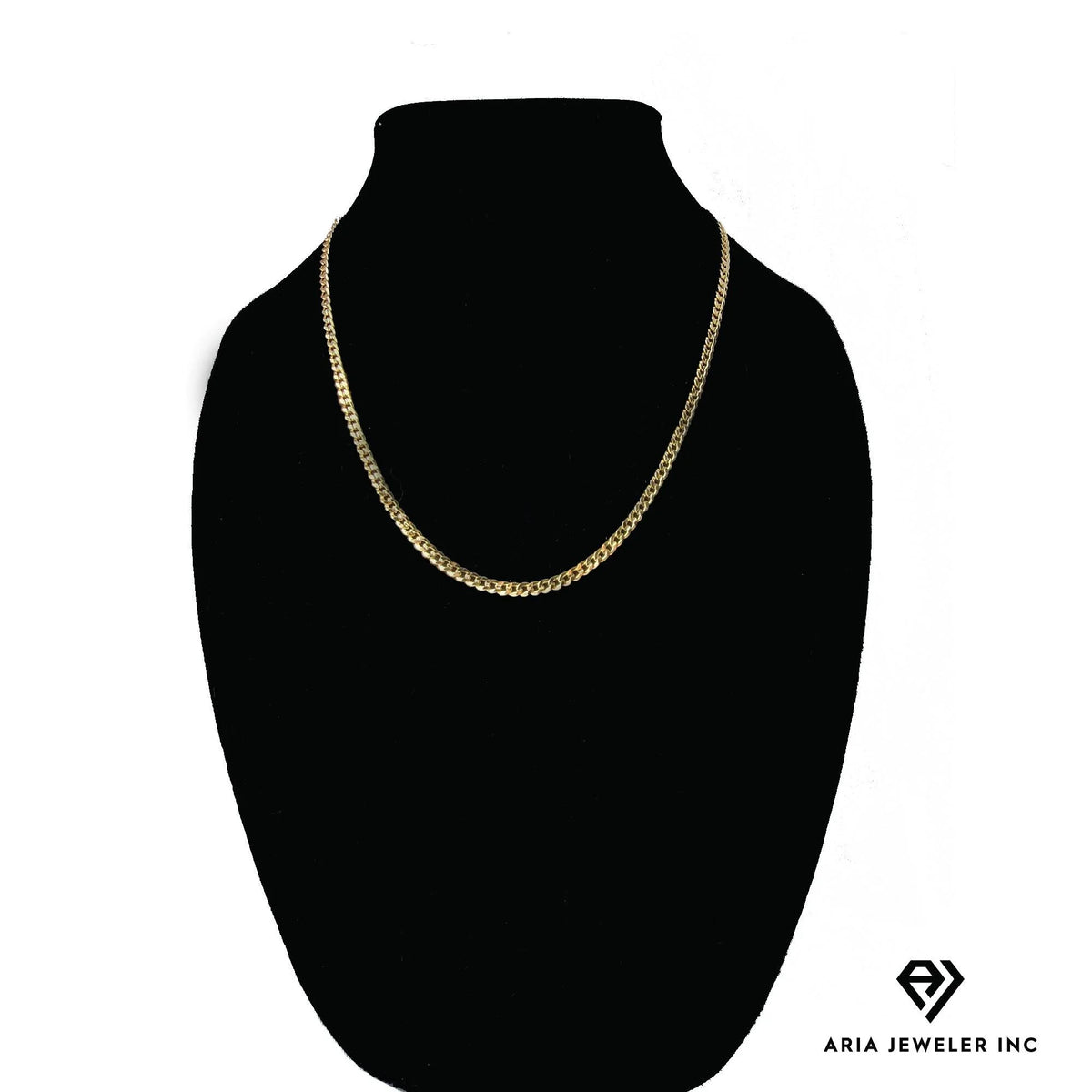 14k Bonded Gold Necklace with Pink Rose Cross Pendant, 14K Cuban Chain Necklace Q4792