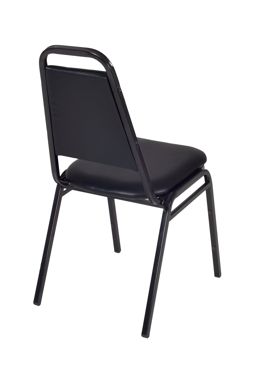 36x22 Round Breakroom Table Maple Chrome with 4 Stack Chairs Black S994329