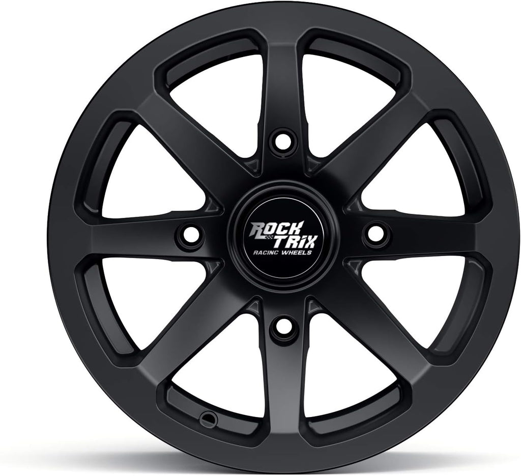 12in Matte Black ATV Wheel Rim 4x137 5+2 Offset Single Pack of 2 B52001