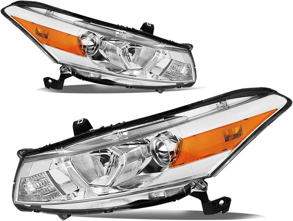 Headlight Assembly Replacement for 2008 to 2012 Honda Accord 2-Door Coupe Chrome Housing Q28120