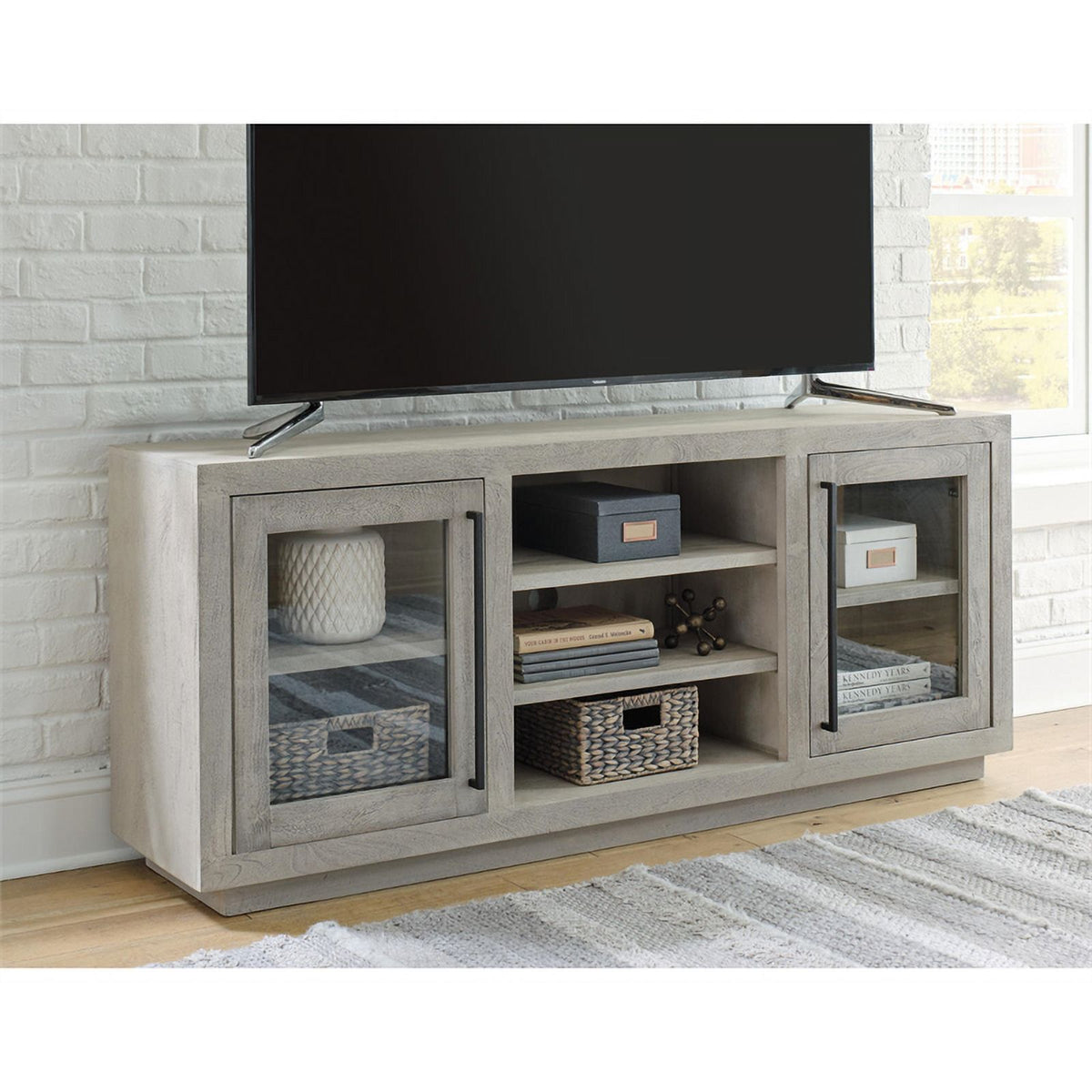 Light Gray Wood Accent Cabinet O7127
