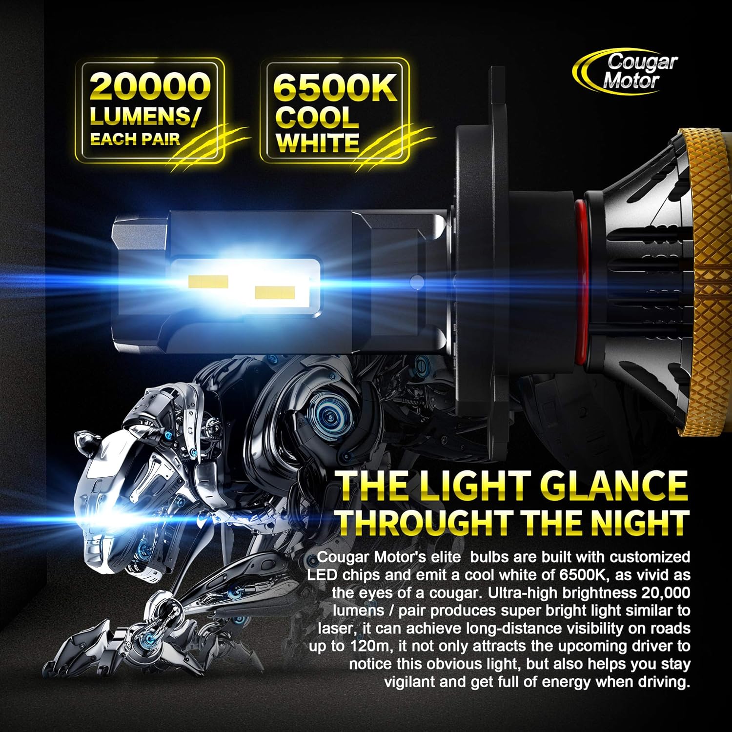 H4 LED Bulb 6500K Cool White Conversion Kit Q92362