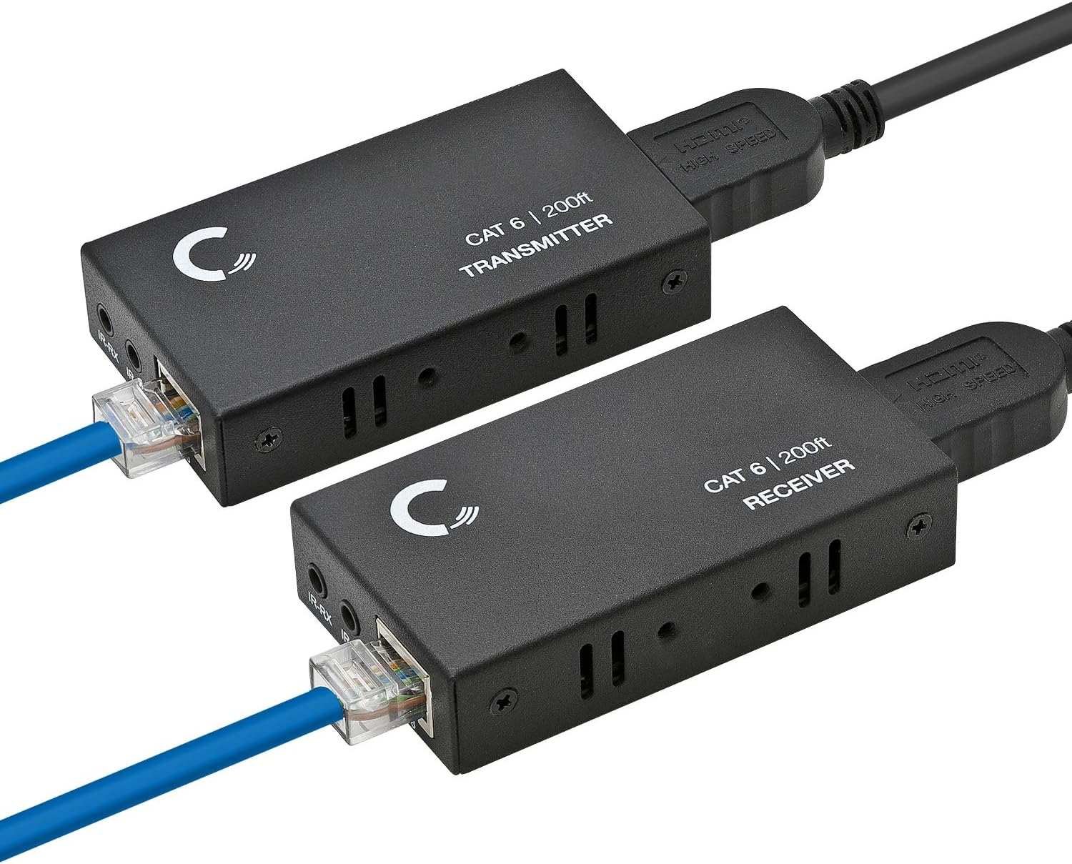 HDMI Extender Over Cat5e Cat6 Cat7 Ethernet Cable Up to 330 Feet 1080p 3D U244845