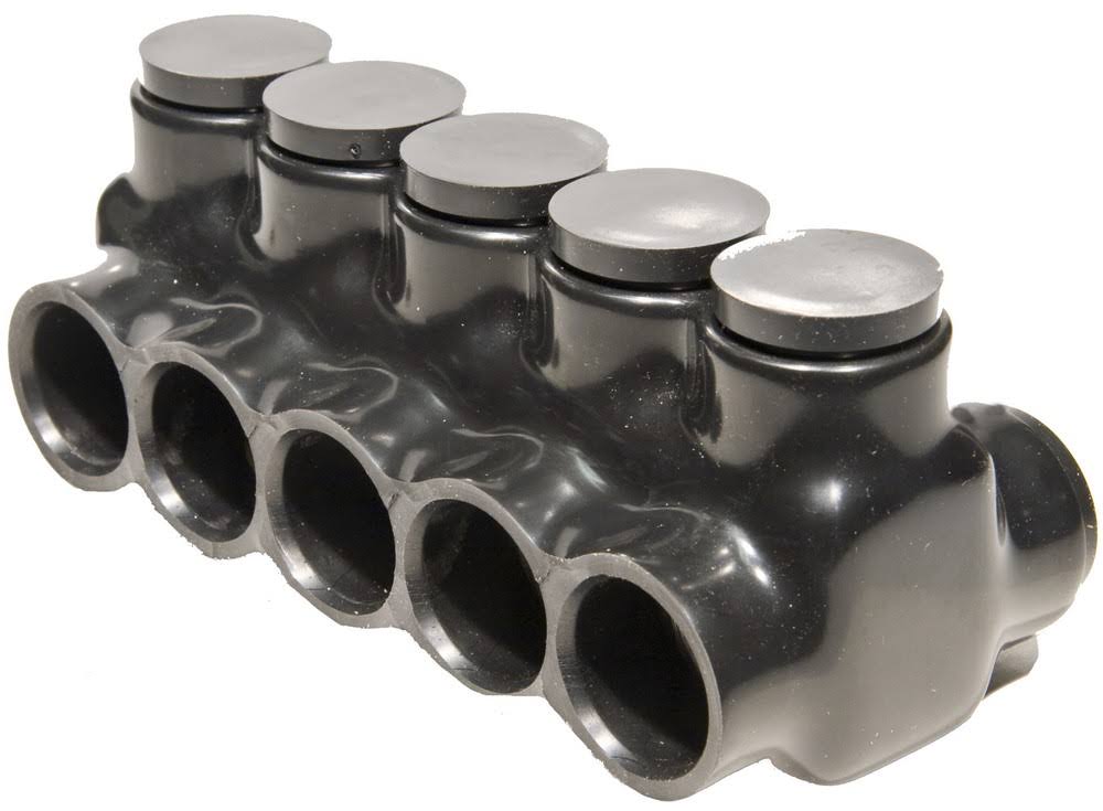 Black Insulated Multi-Cable Connector Dual Entry 5 Ports L6234