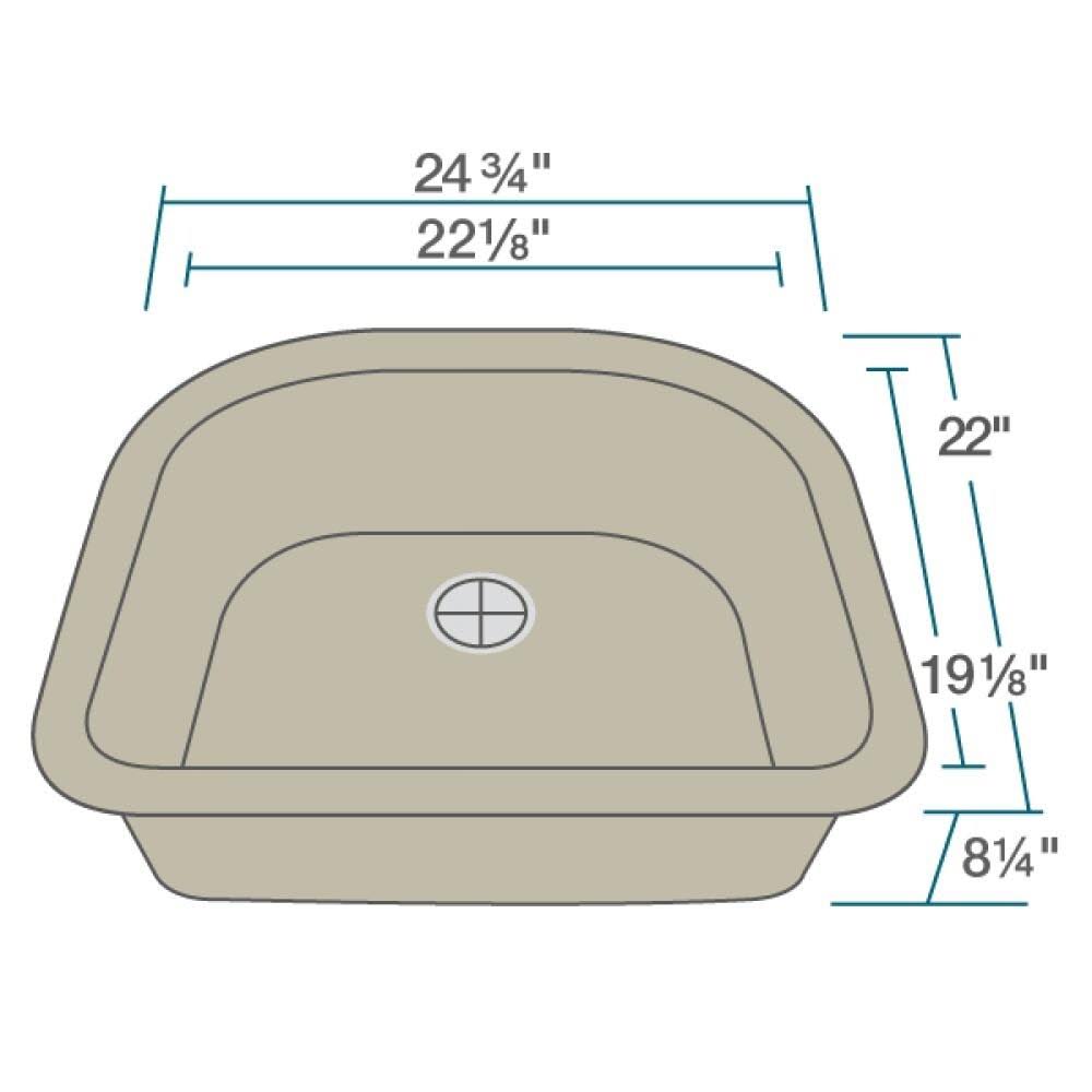 Quartz Granite Undermount Kitchen Sink with Basket Strainer T4505