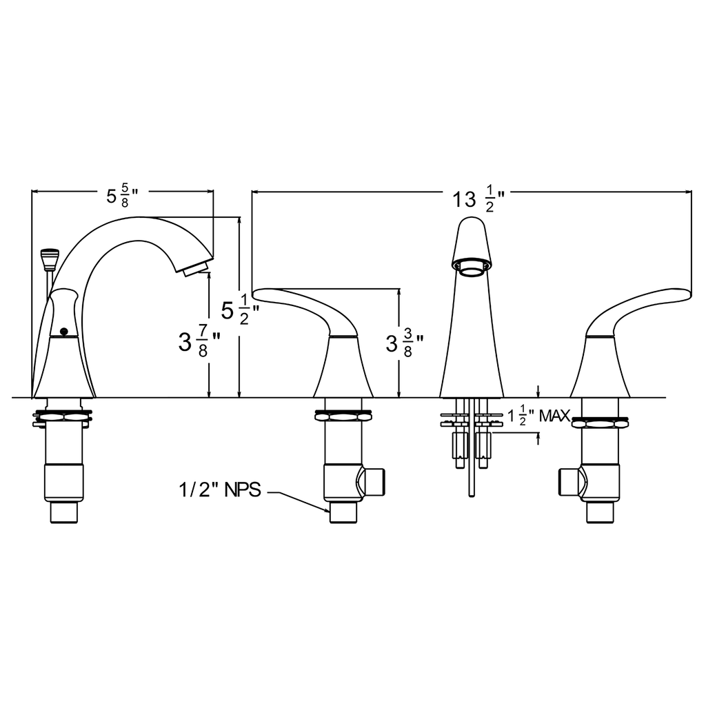 Chrome Lavatory Faucet with Pop-Up Drain D776
