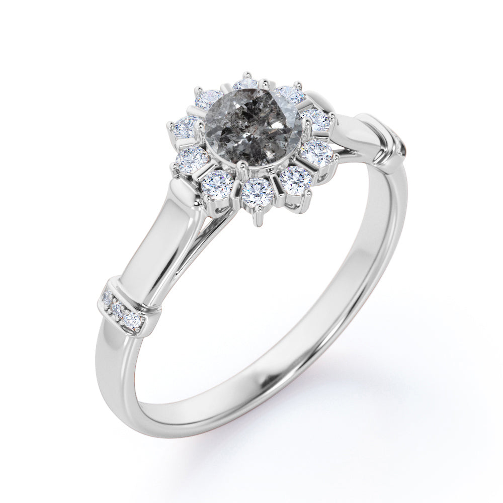 18k White Gold over Silver Engagement Ring F232
