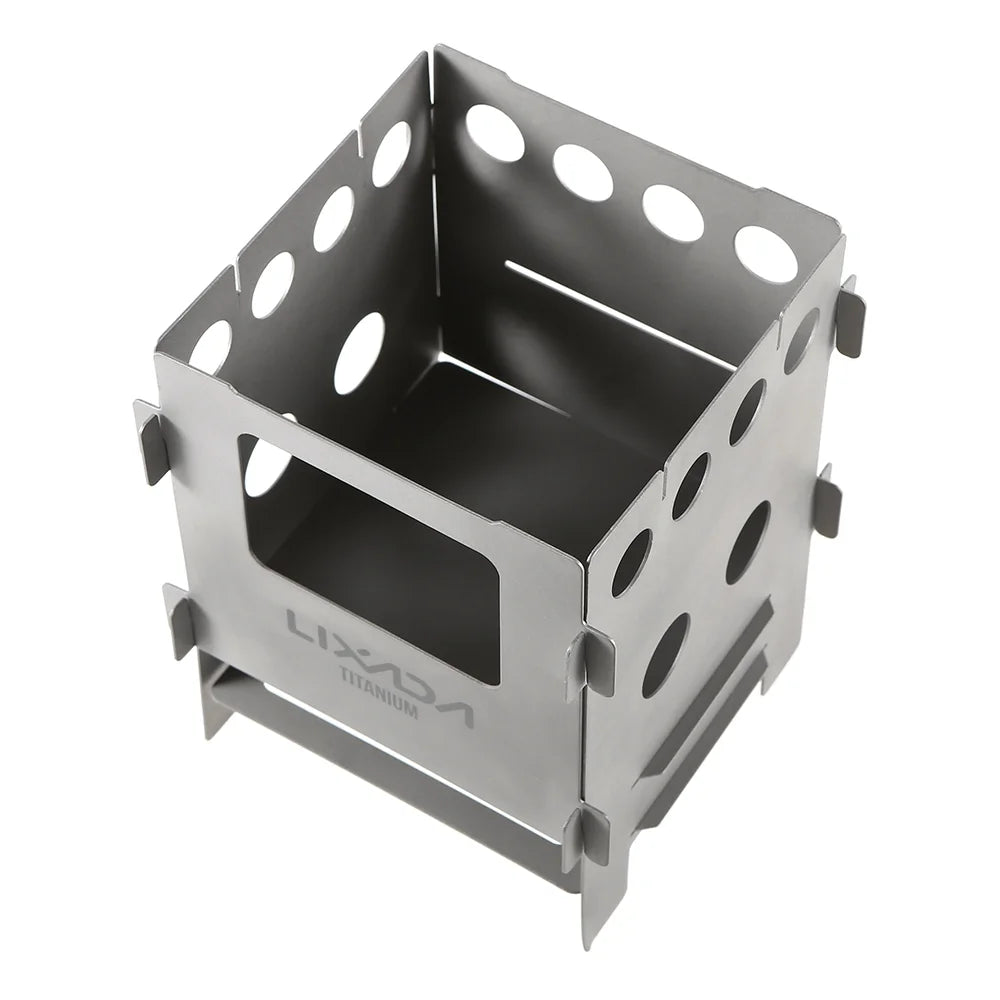 Portable Titanium Folding Wood Pocket Camping Cooking Picnic Stove X19771
