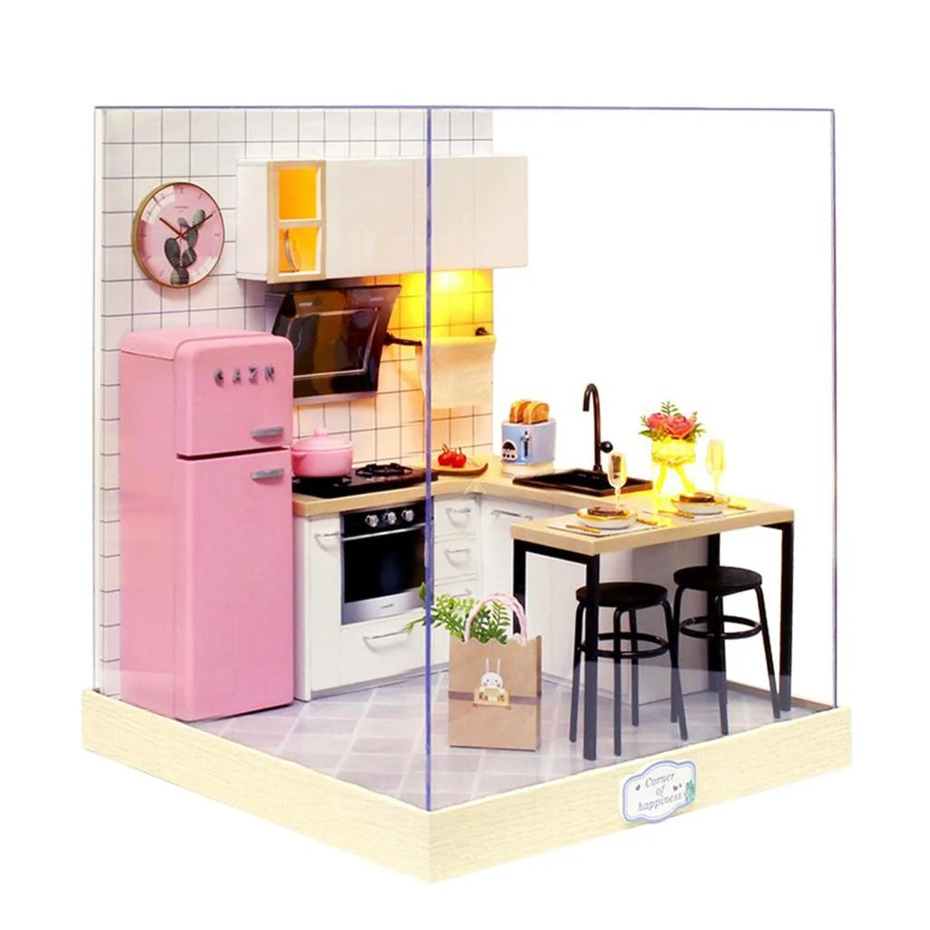 1:24 Wooden Dollhouse with Furniture Case G980454