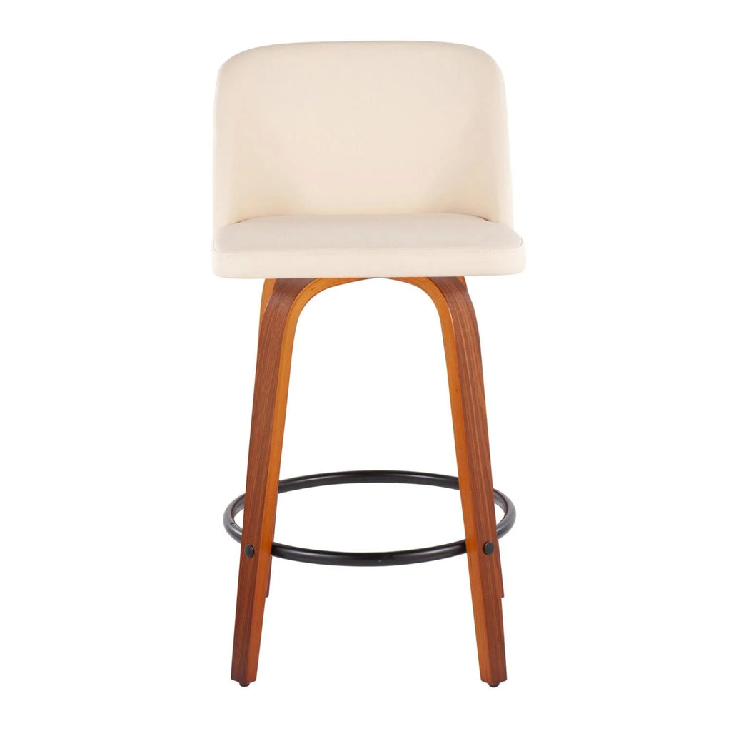 Cream Walnut Counter Stools, Set Of 2 E610628