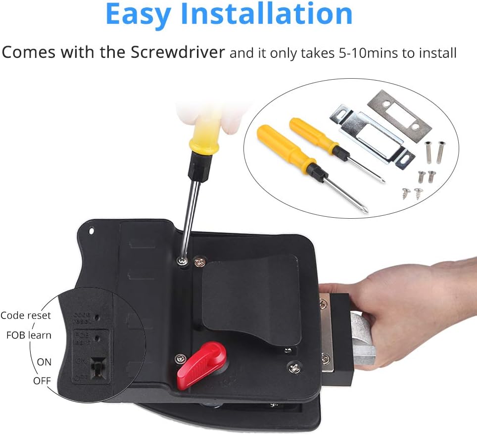 RV Keyless Entry Door Lock Handle Latch Zinc Alloy Wireless with Keypad & Fob N6502