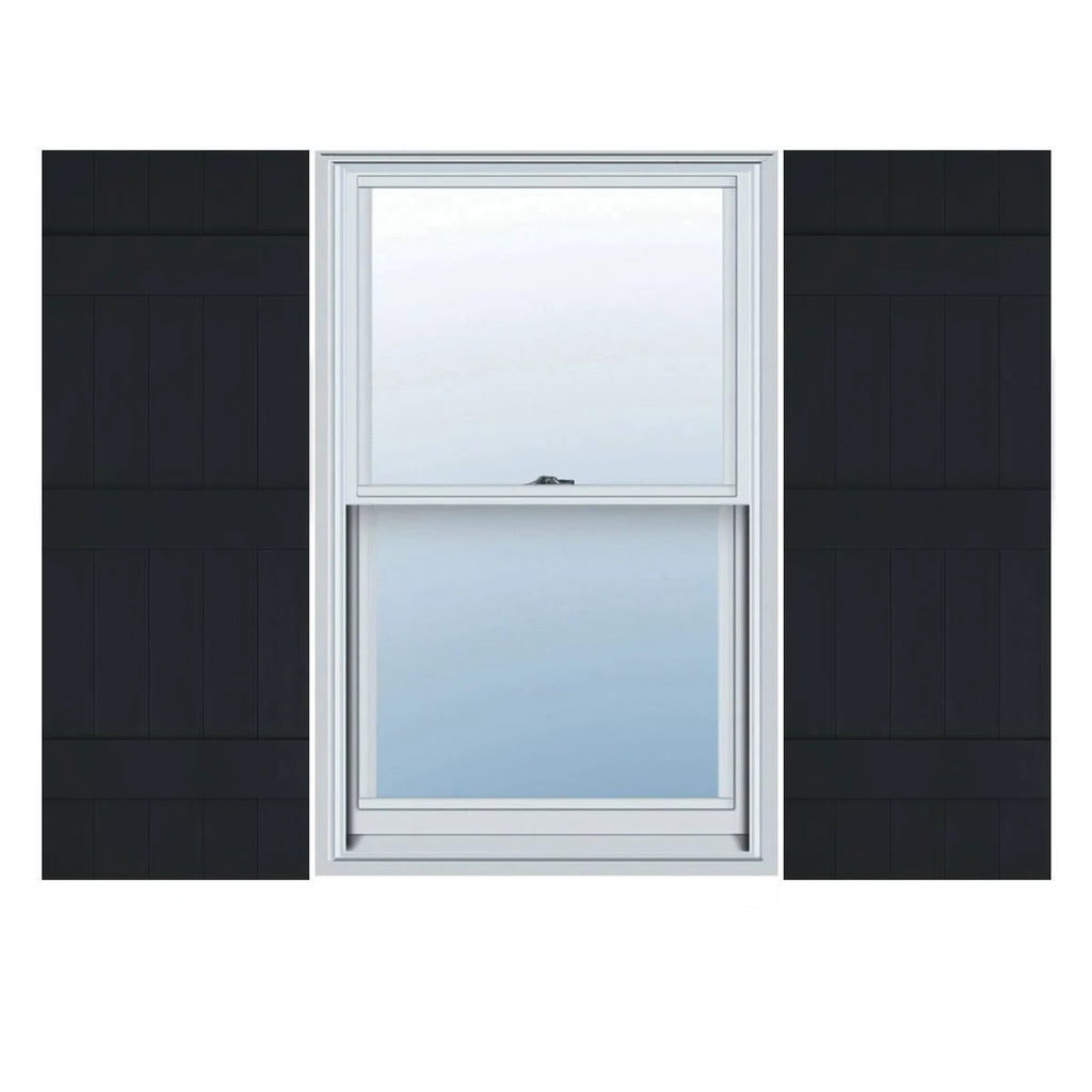 Black Vinyl Board and Batten Shutters Pair G668959