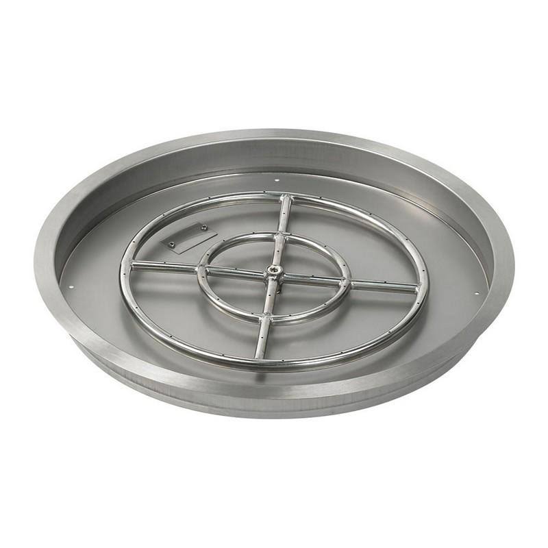25x22 Round Stainless Steel Drop-In Pan with Match Light Kit I448