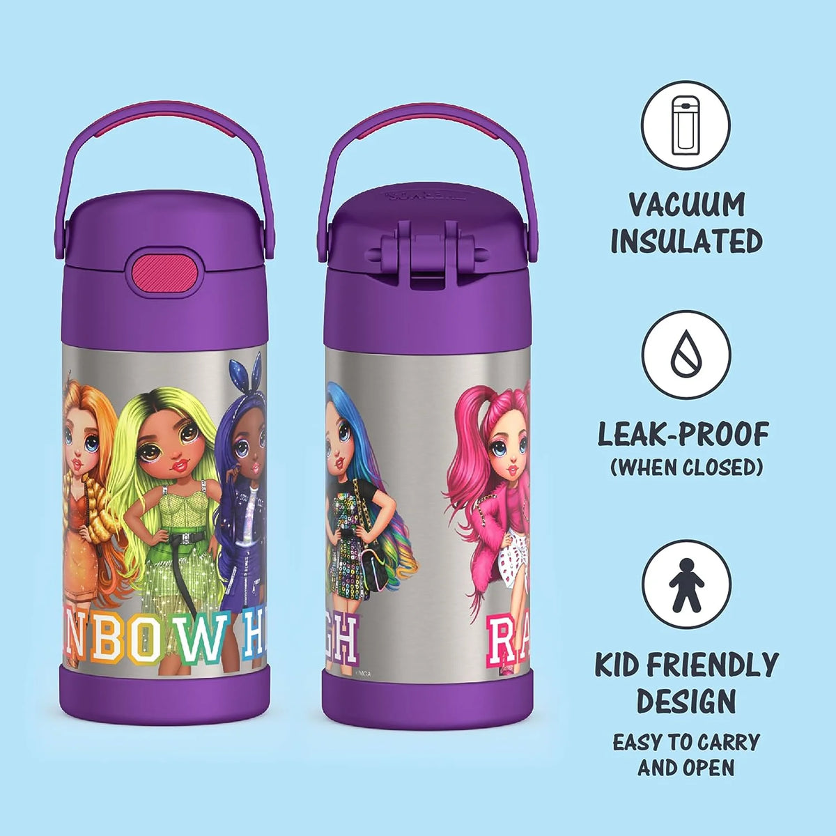 12Oz Stainless Steel Insulated Straw Bottle T6040