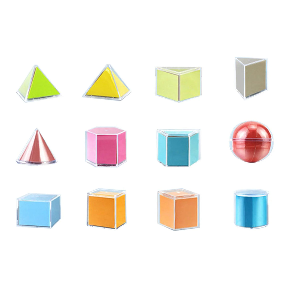 12 Pieces 3D Geometric Shapes Blocks Pattern Blocks Educational Toy M690