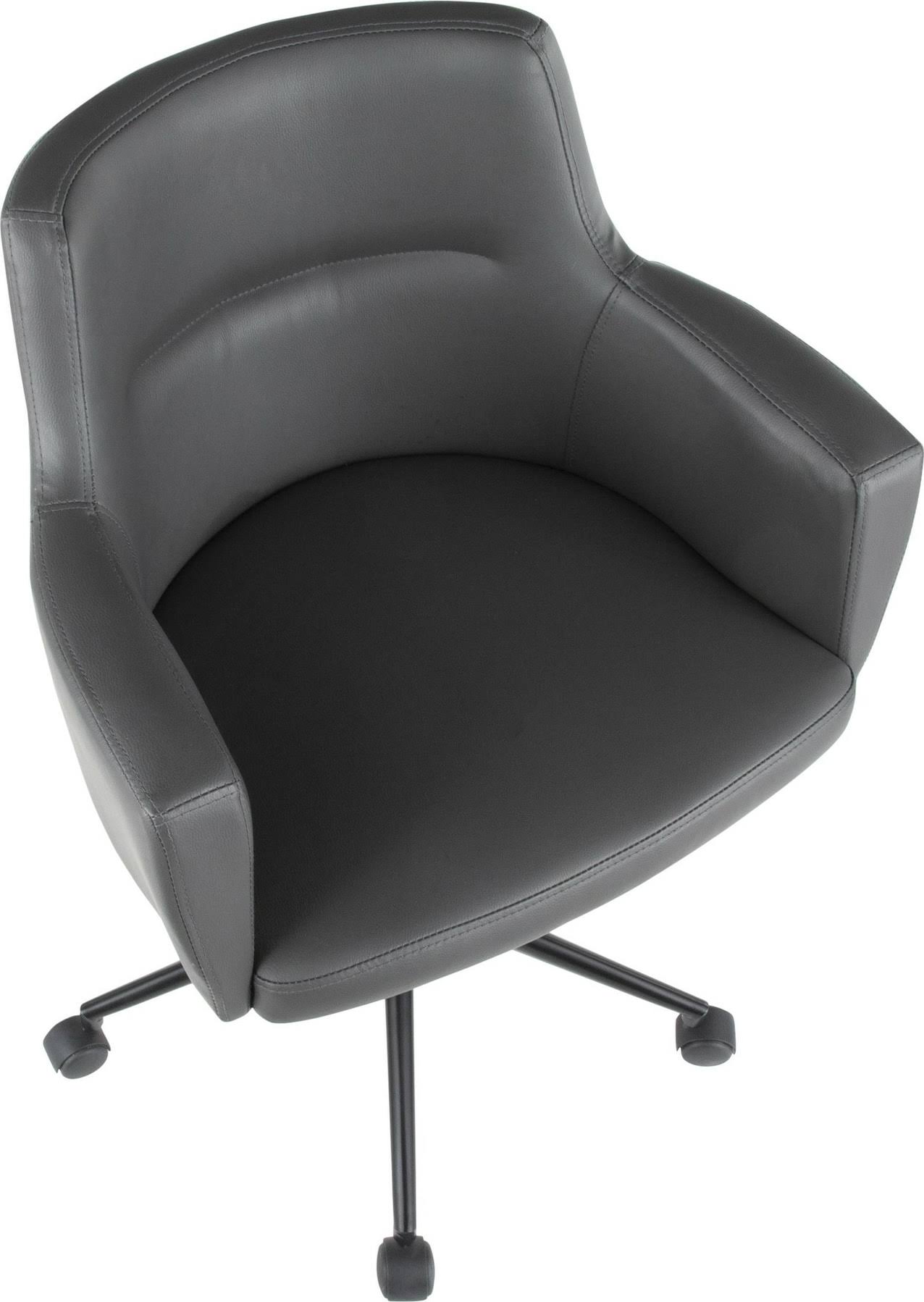 Grey Faux Leather Office Chair H9746