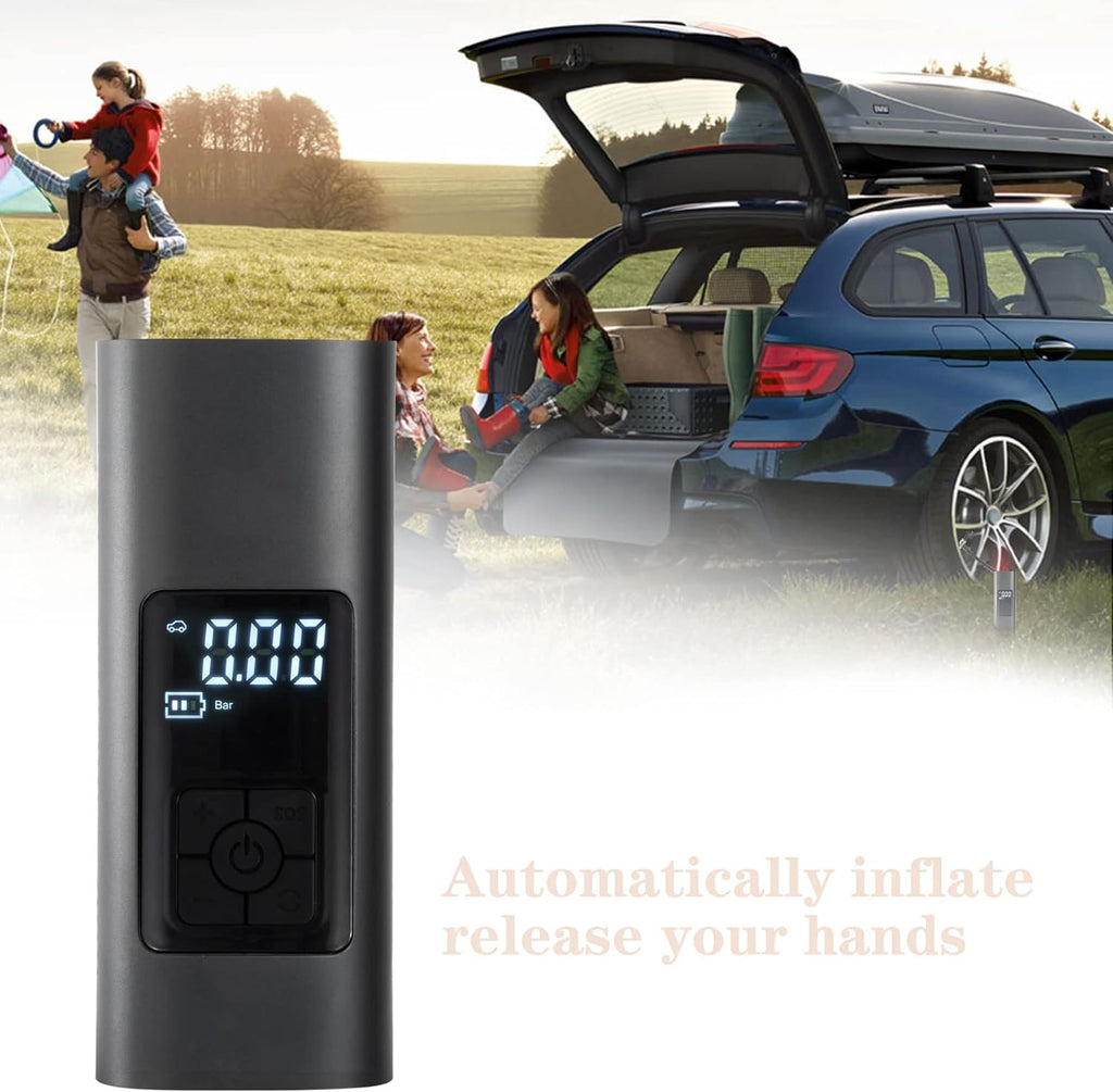 Portable Wireless Tire Air Inflator with 6000mAh Rechargeable Battery, Digital Display, Pack of 2 N301