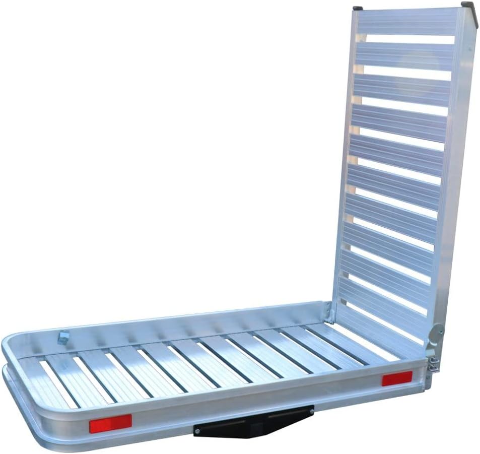 Hitch Mounted Aluminum Carrier with Ramp for Wheelchairs and Scooters J303696