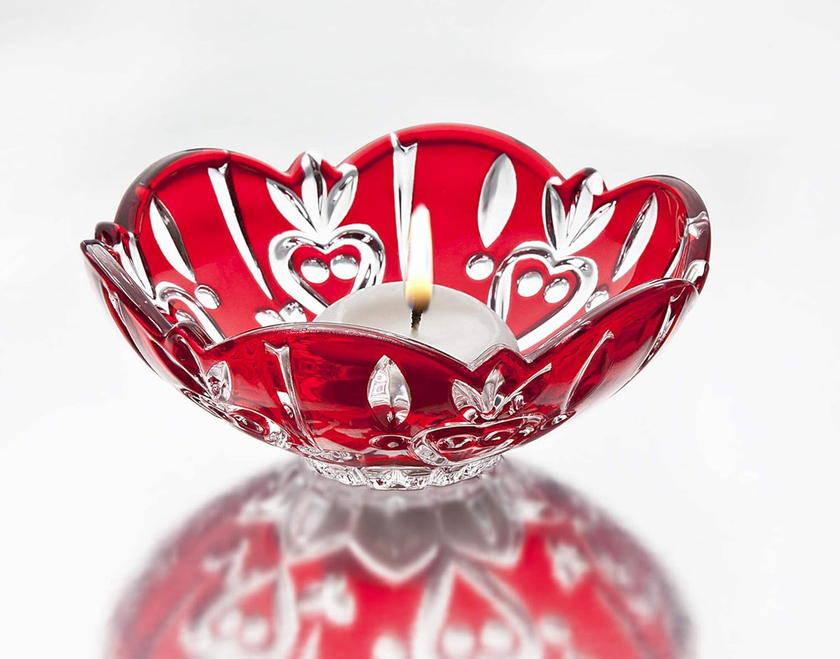 Red Crystal Candy Dish Bowl T661