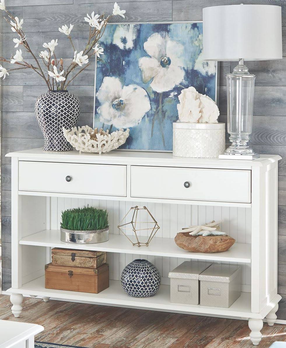 Beach White Cottage Console Table C10665