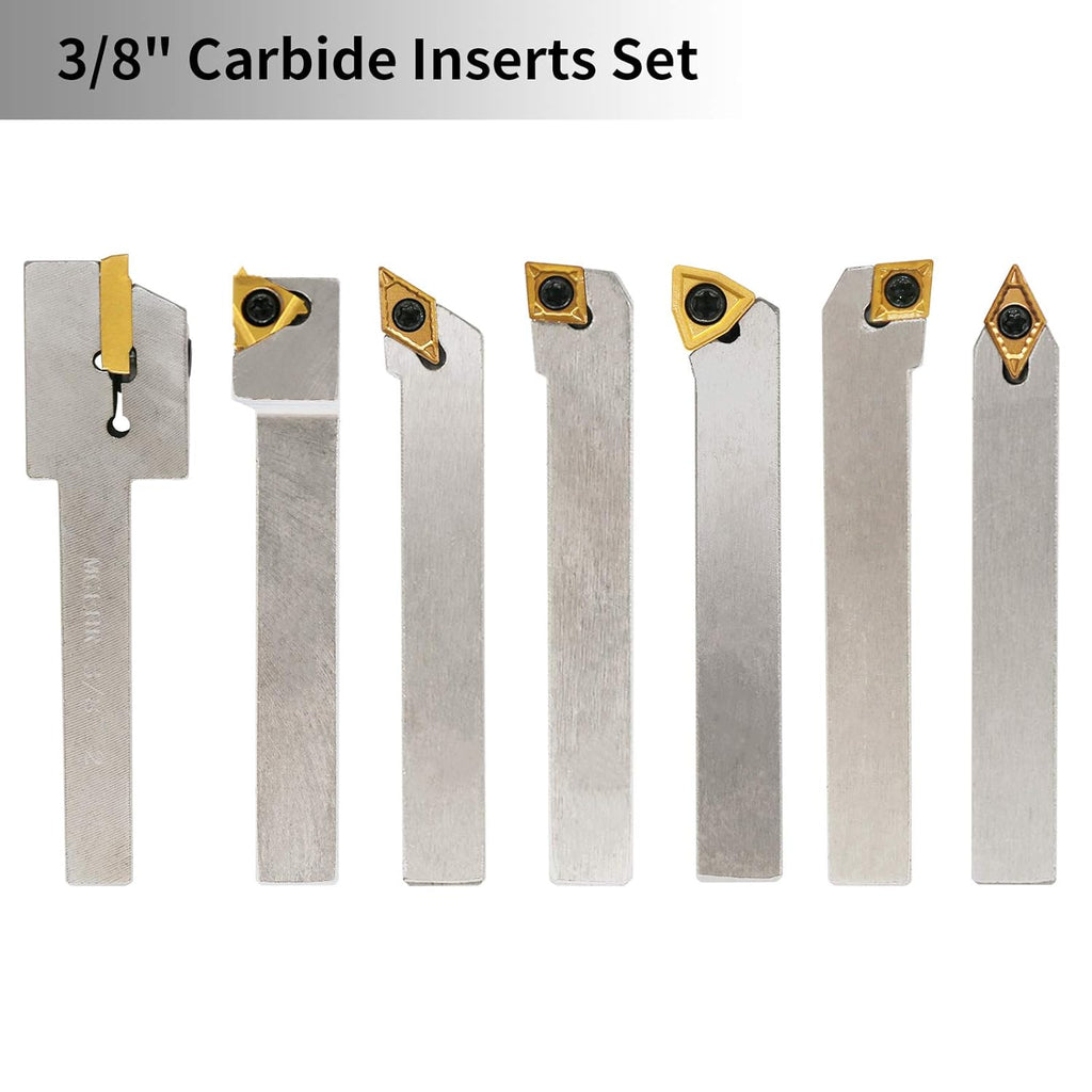3/8 Shank 7 Pieces Carbide Turning Tool Set with Portable Case C1006