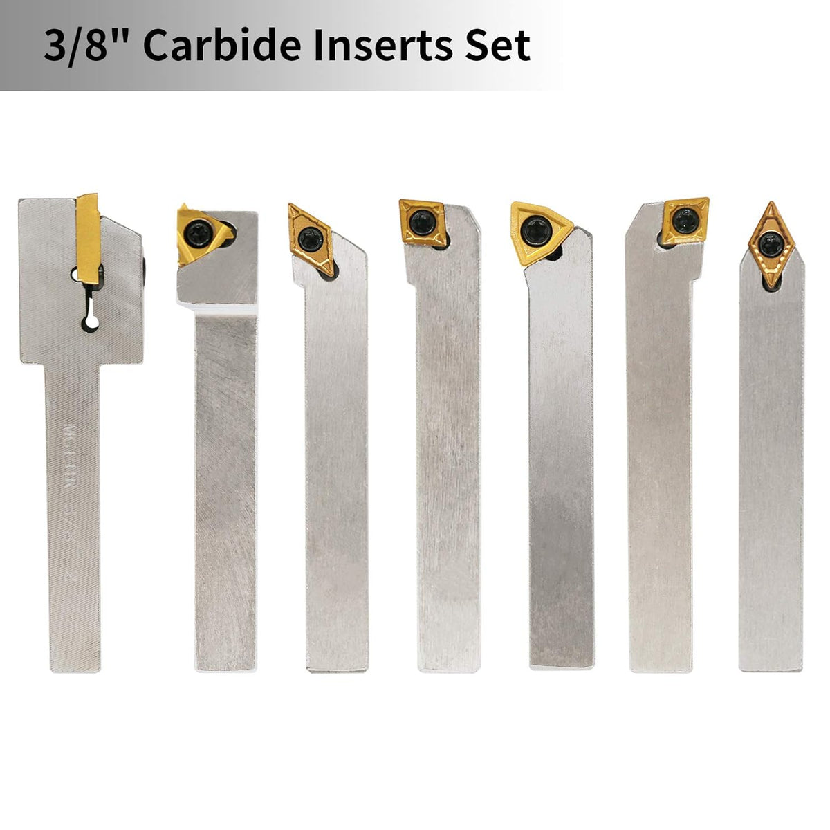 3/8 Shank 7 Pieces Carbide Turning Tool Set with Portable Case C1006