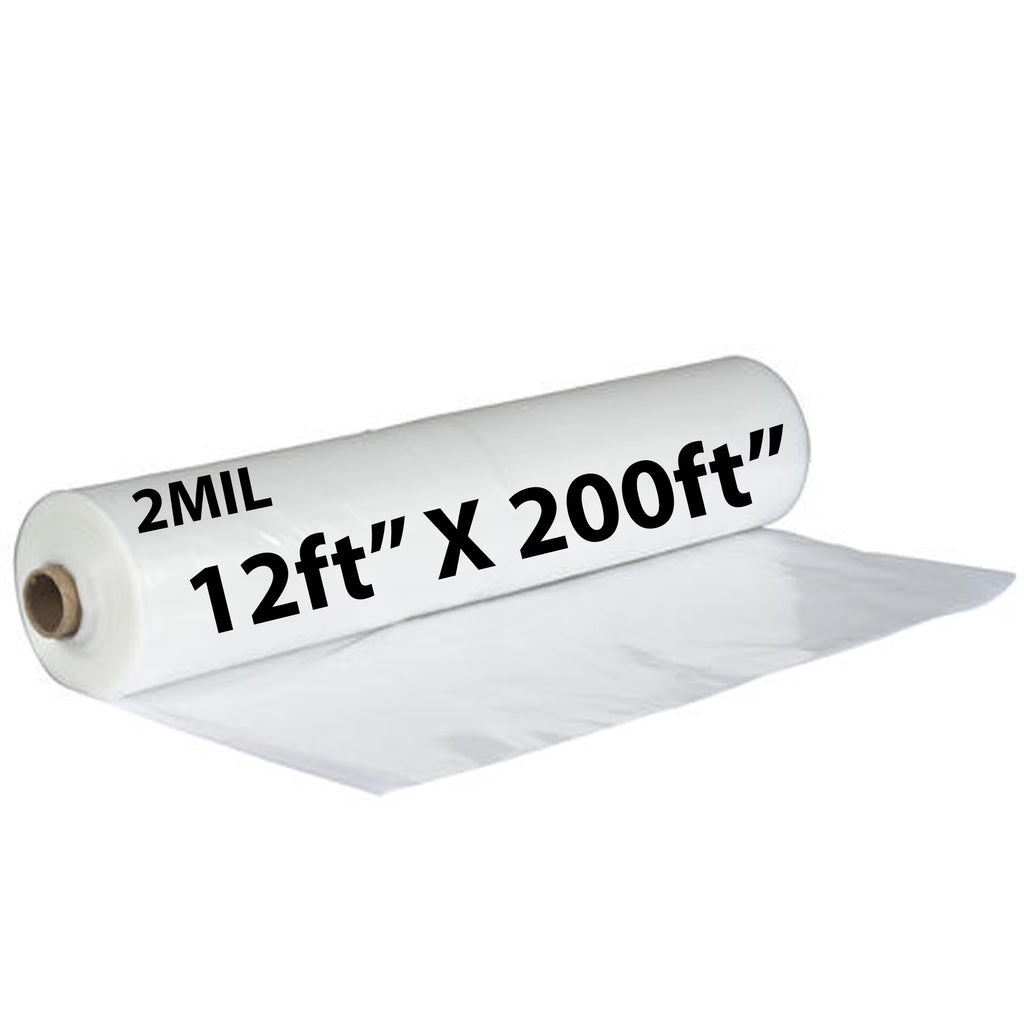 2Mil Clear LDPE Plastic Sheeting Tarp (12ft x 200ft) K66552