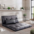 Adjustable Floor Sofa Bed with 2 Pillows, 5 Reclining Position, Black P554943